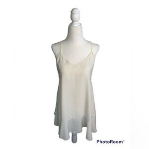 Nasty Gal Ruffle Criss Cross Back White Mini Dress sz S